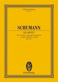 Schumann: String Quartet A minor Opus 41/1 (Study Score) published by Eulenburg